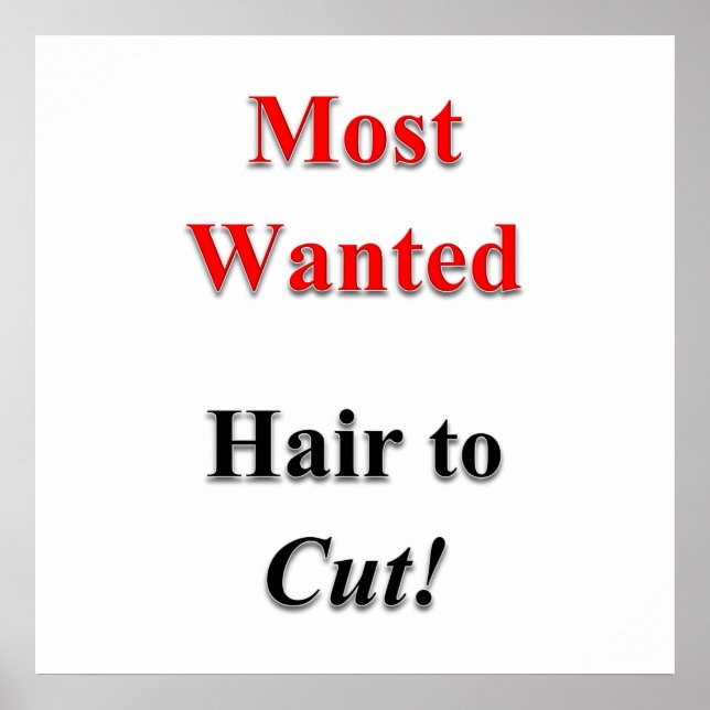 Most Wanted Haircut Sale Poster Matte (Front)