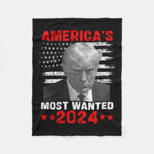 Most Wanted Trump 2024 Fleece Blanket