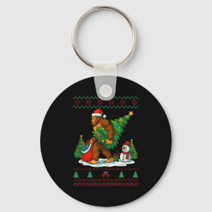 Most Wonderful Christmas Bigfoot Christmas Tree Li Keychain