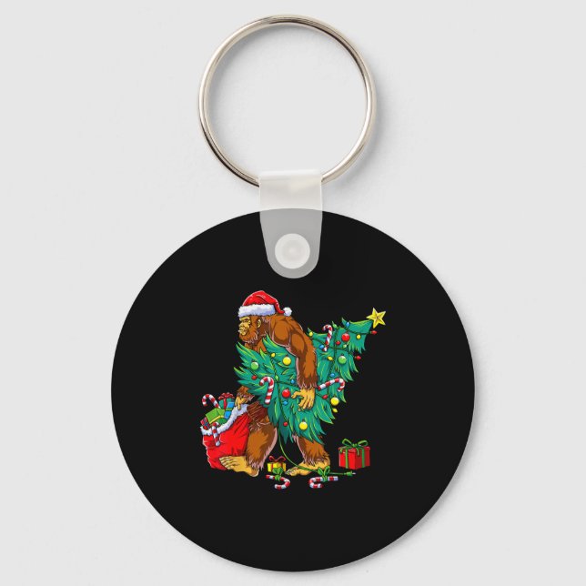 Most Wonderful Christmas Co Bigfoot Christmas Tree Keychain (Front)