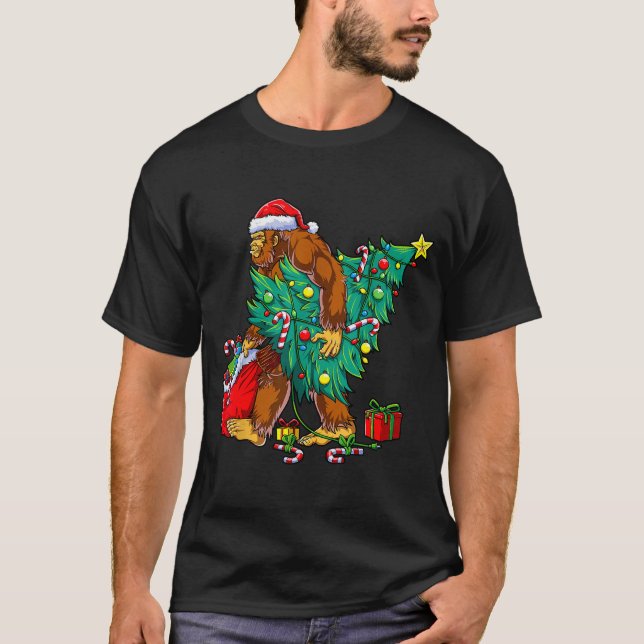 Most Wonderful Christmas Co Bigfoot Christmas Tree T-Shirt (Front)
