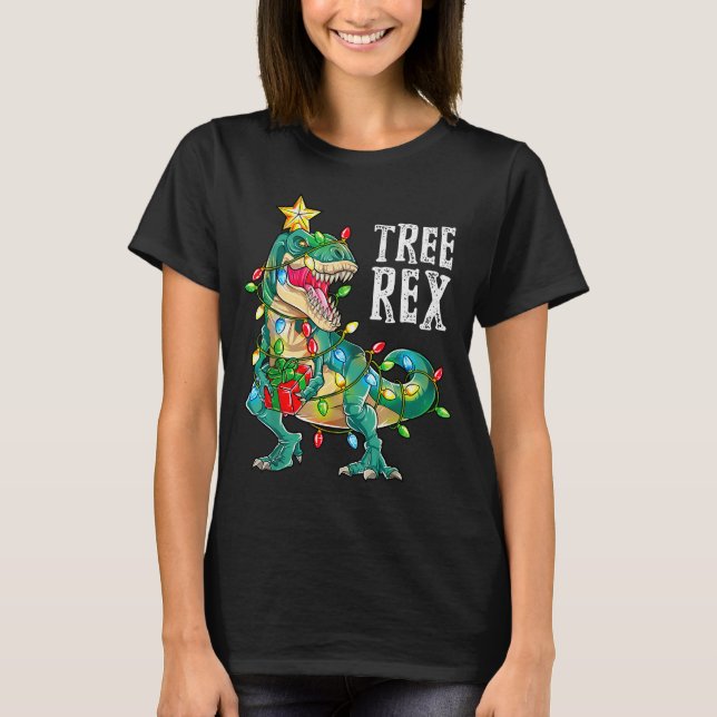 Most Wonderful Christmas Co Dinosaur Christmas Tre T-Shirt (Front)