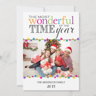 Most Wonderful Time Bright Modern Holiday Card