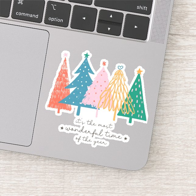 Most Wonderful Time Christmas Tree Holiday Vinyl (Detail)
