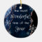 Most Wonderful Time Elegant Blue Gold Glitter