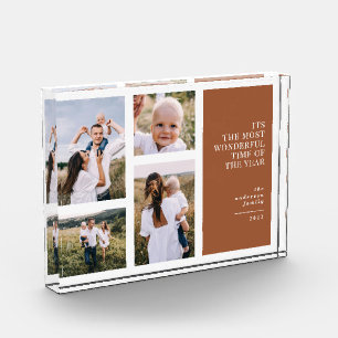 Most wonderful time elegant terracotta multi photo block