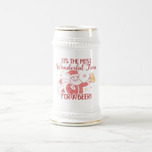 Most Wonderful Time for a Beer Santa Stein