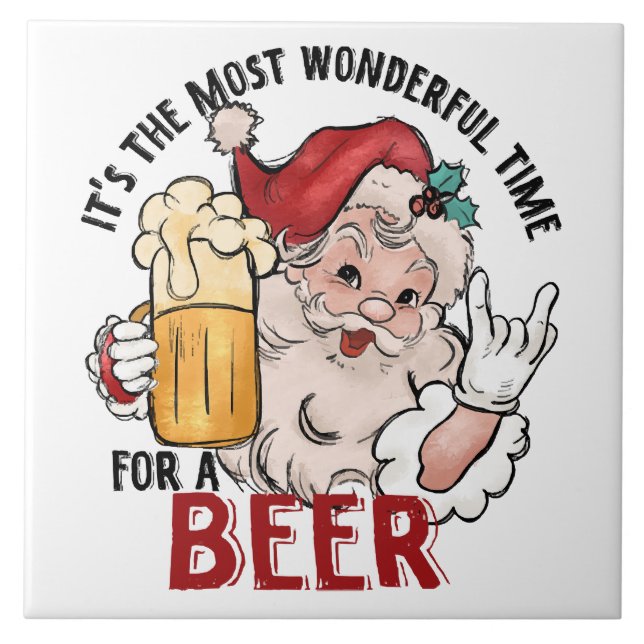 Most Wonderful Time for a Beer Tile (Front)