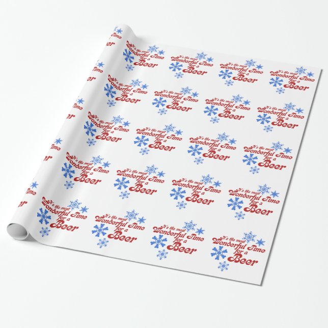 Most wonderful time for a beer wrapping paper (Unrolled)
