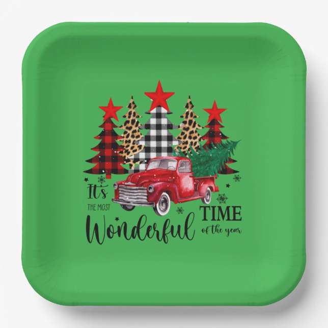 "Most Wonderful Time" Holiday  Paper Plate (Front)