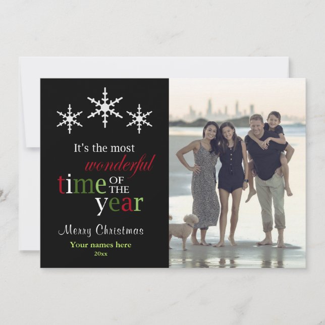 Most wonderful time of the year Christmas Holiday Card (Front)