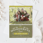 Most Wonderful Time of the Year Christmas Photo Holiday Card<br><div class="desc">It's the most wonderful time of year! Send your holiday wishes to friends and family with this customizable Christmas card. This photo Christmas card features vintage typography. Personalize by adding your details. This custom holiday card is available in other colours and cardstock. Matching items are available.</div>