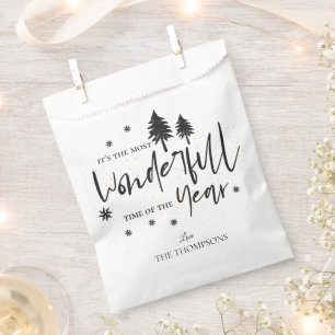 Most Wonderful Time of The Year Christmas  Quote Favour Bag