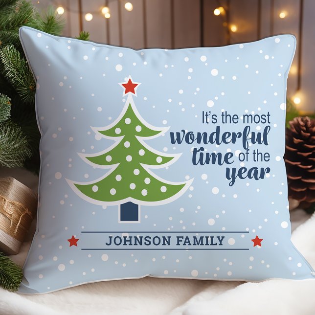 Most Wonderful Time of the Year Christmas  Throw Pillow (Creator Uploaded)