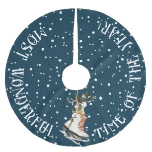 Most Wonderful Time of the Year, Ice Skates & Snow Brushed Polyester Tree Skirt