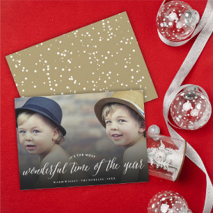 Most Wonderful Time Of The Year Modern Photo Holiday Card