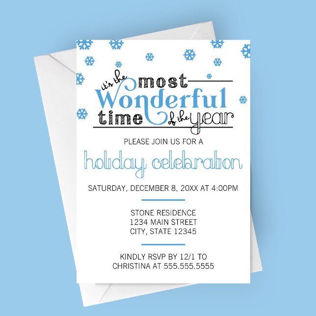 Most Wonderful Time of the Year Party Invitation (The Most Wonderful Time of the Year Holiday Celebration Invitation)