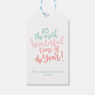Most Wonderful time of Year   Blue  HOLIDAY Gift Tags