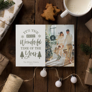 Most Wonderful Time Of Year Christmas Photo Holiday Card