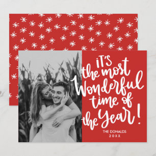 Most Wonderful time of Year RED HOLIDAY Photo Invitation