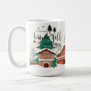 Most Wonderful Time Town Landscape Christmas Coffee Mug