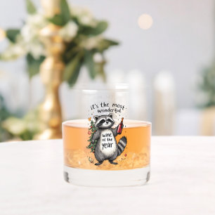 Most Wonderful Wine of the Year Raccoon Whiskey Glass