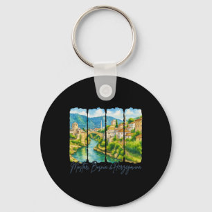 Mostar Bosnia And Herzegovina Travel Trip Brushstr Keychain