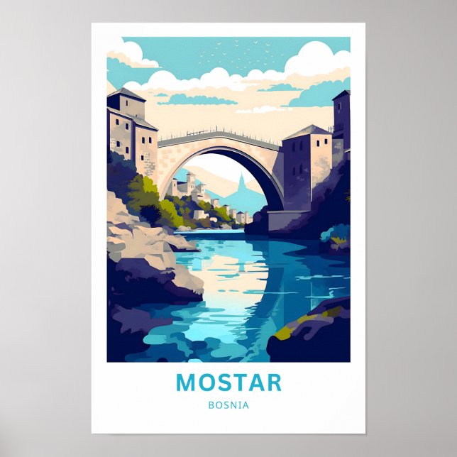 Mostar Bosnia Travel Print (Front)