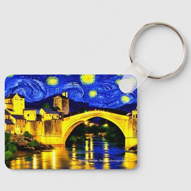 Mostar Bridge, Bosnia-Herzegovina on a key ring (Front)