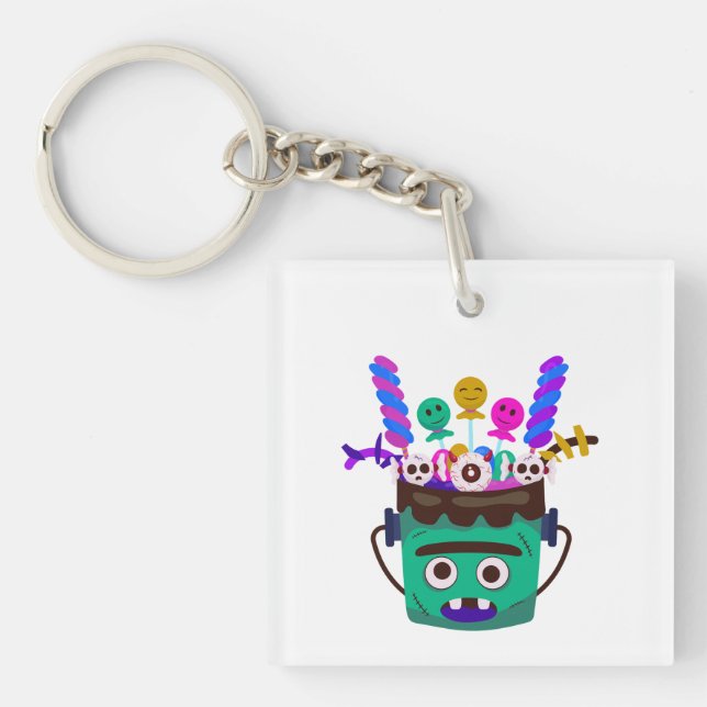 Moster Spooky Sweet Bucket Tee Shirts Keychain (Front)