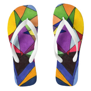 "Mostly Acutes" abstract flip flops. Flops