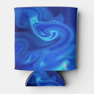 Mostly Dark Blue Swirls Can Coozie