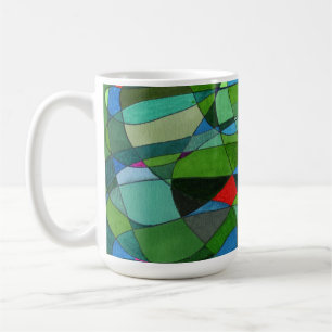 "Mostly Greens" Abstract Design Mug