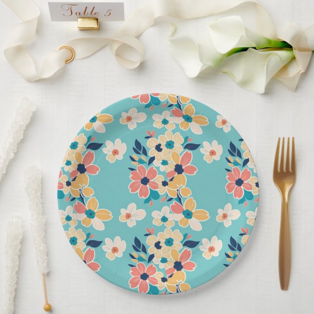 Mostly pastel color subject paper plate (Wedding)