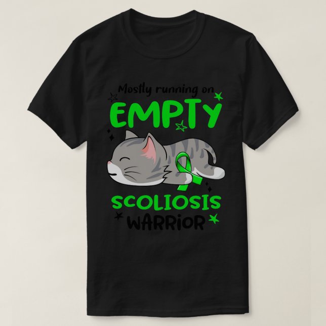 Mostly Running on Empty Scoliosis Warrior1 T-Shirt (Design Front)