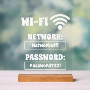 Mot de passe Wifi blanc moderne et réseau