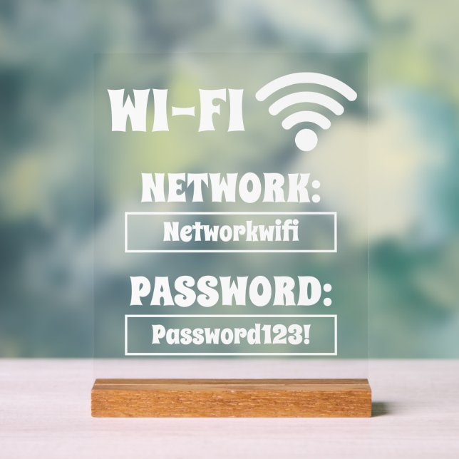 Mot de passe Wifi blanc moderne et réseau (Neutre)
