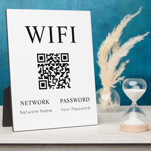 Mot de passe Wifi minimal avec plaque de code QR (Créateur téléchargé)