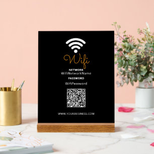 Mot de passe Wifi professionnel en noir et blanc p