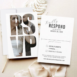 Mot de photo moderne amusant Mariage Formel carte