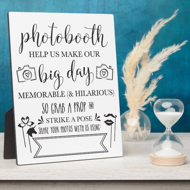Mot-dièse du mot-clé de la fête de mariage Plaque  (Côté)