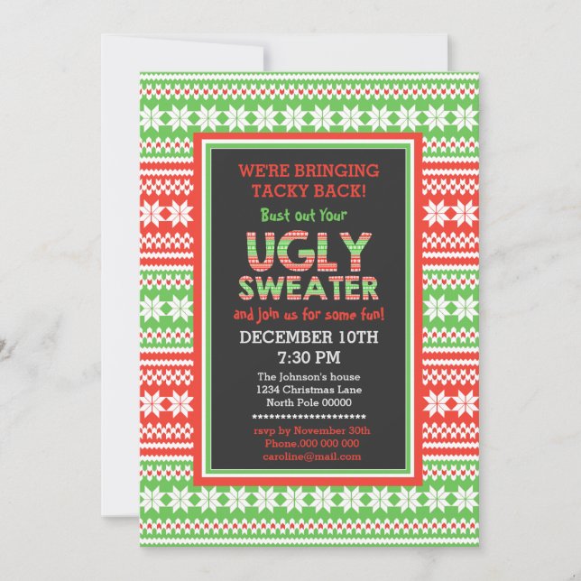 Mot doux moche Art Noël Invitation (Devant)