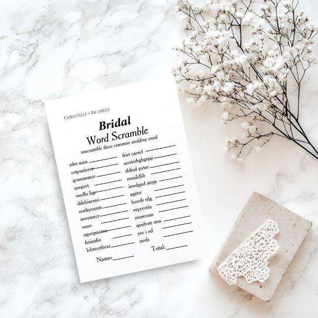 Mot nuptiale griffe nuptiale carte de jeu douche n (Créateur téléchargé)