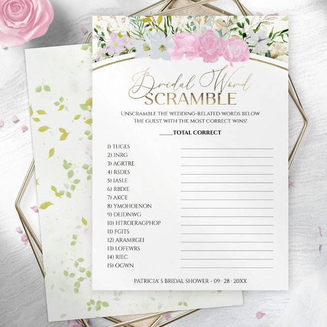 Mot nuptiale Jeu Fleur sauvage Carte Printemps (Créateur téléchargé)