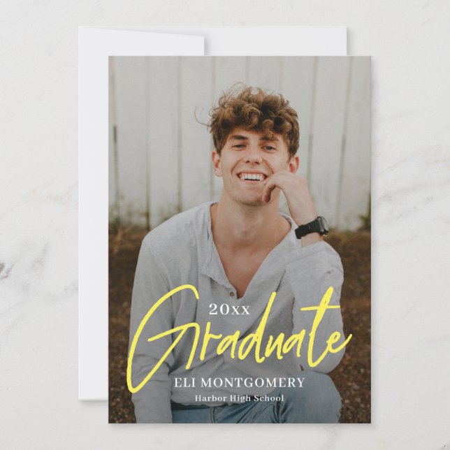 Mot peint Editable Colour Graduation Invitation (Devant)