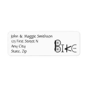 Mot Vélo fait de Pièces Vélo Adresse personnalisée