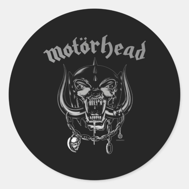 Motã¶Rhead Metallic Warpig Classic Round Sticker (Front)