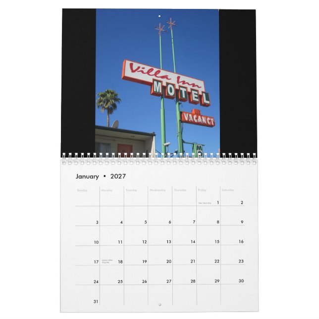 Motel Calendar (Jan 2027)