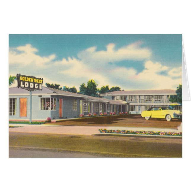 Motel vintage, Golden West Lodge Hotel avec Palms (Devant horizontal)