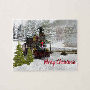 Moteur à vapeur Locomotive Noël Jigsaw Puzzle